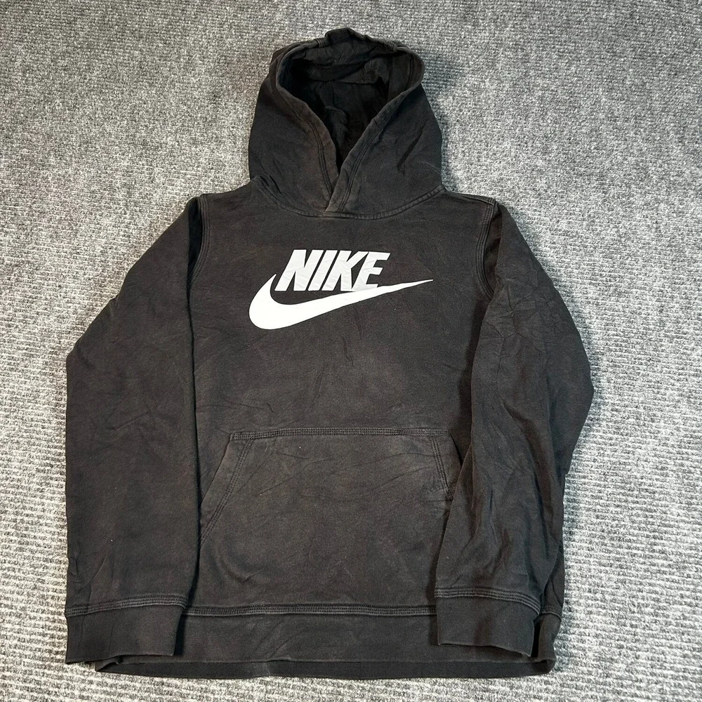 Nike Hoodie Youth Large Black Good Futura Logo Pullover Sweatshirt